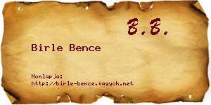 Birle Bence névjegykártya